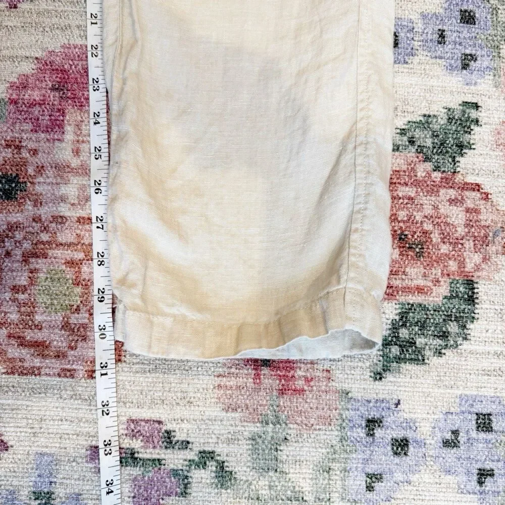 Club Room Mens Linen Pants XL Tan Straight Leg Lightweight Minimalist Resort